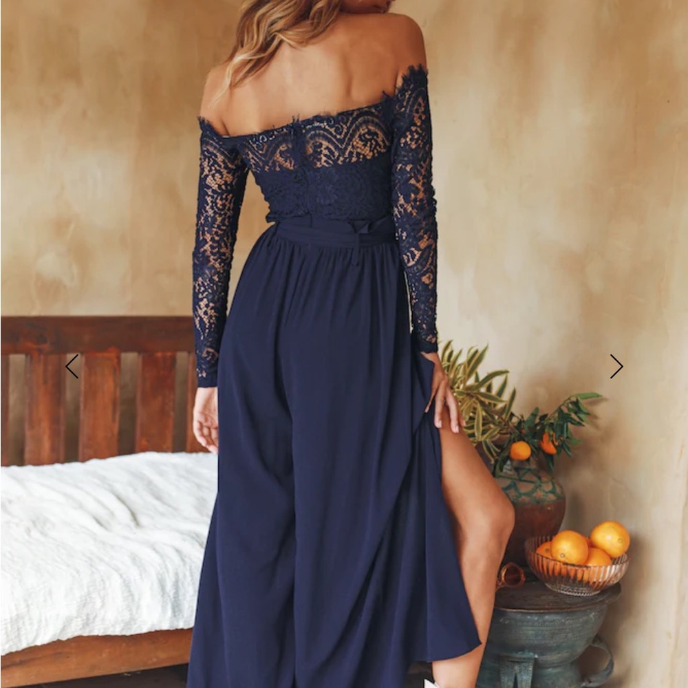 Elegant Navy Lace Jumpsuit